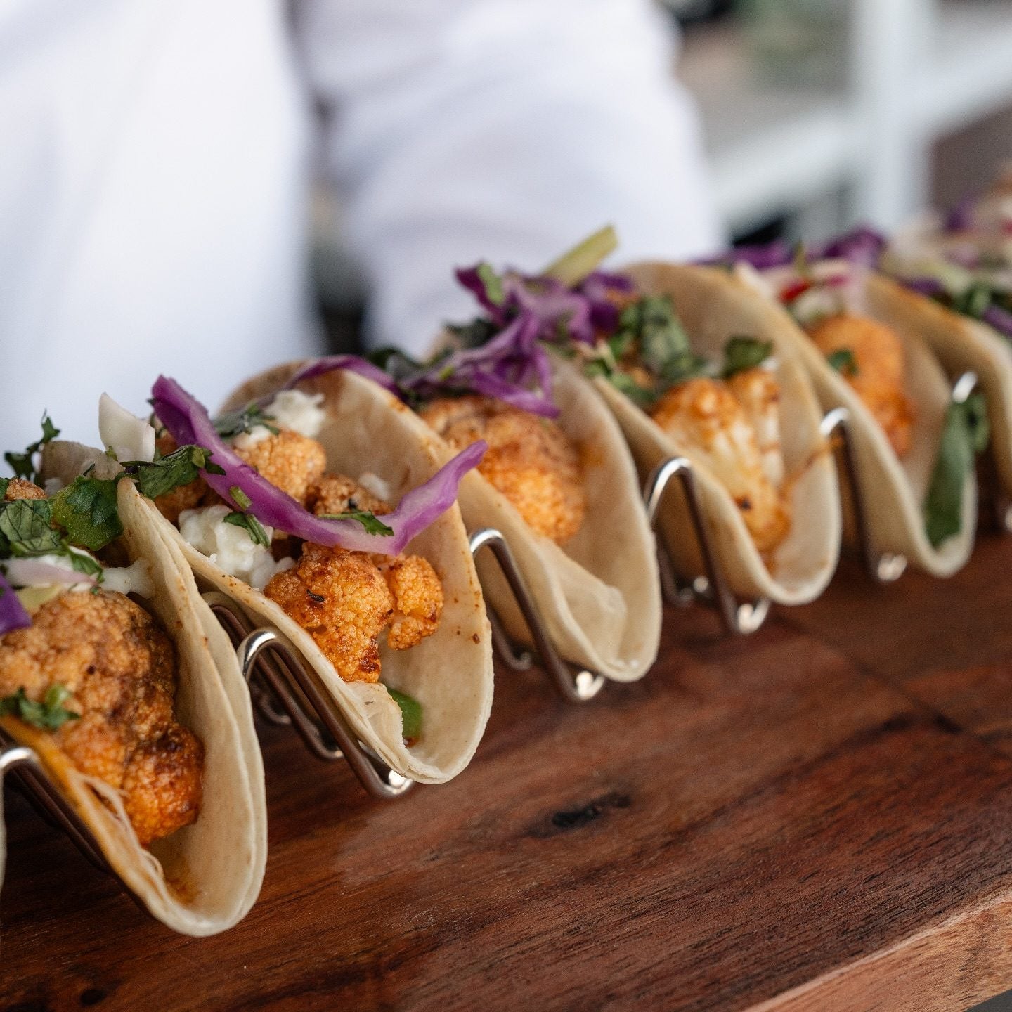Cauliflower tacos station