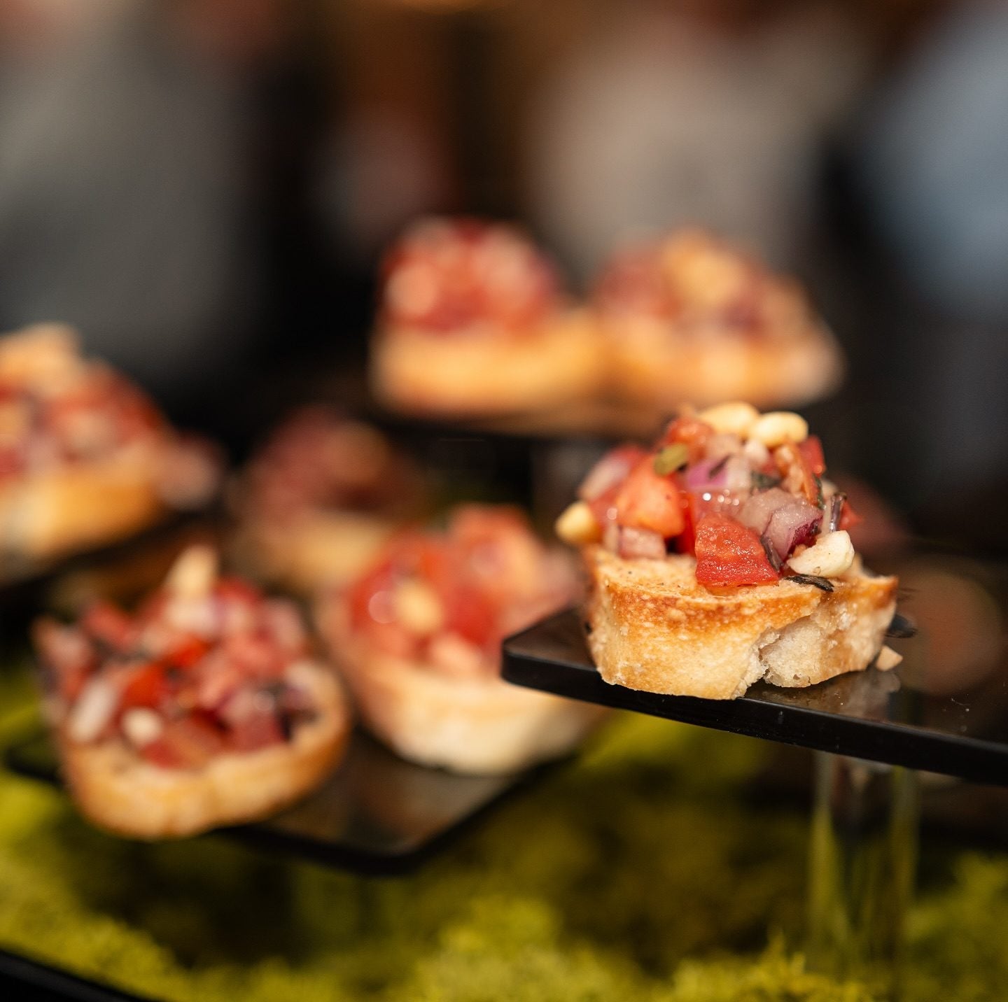 Bruschetta on slate boards